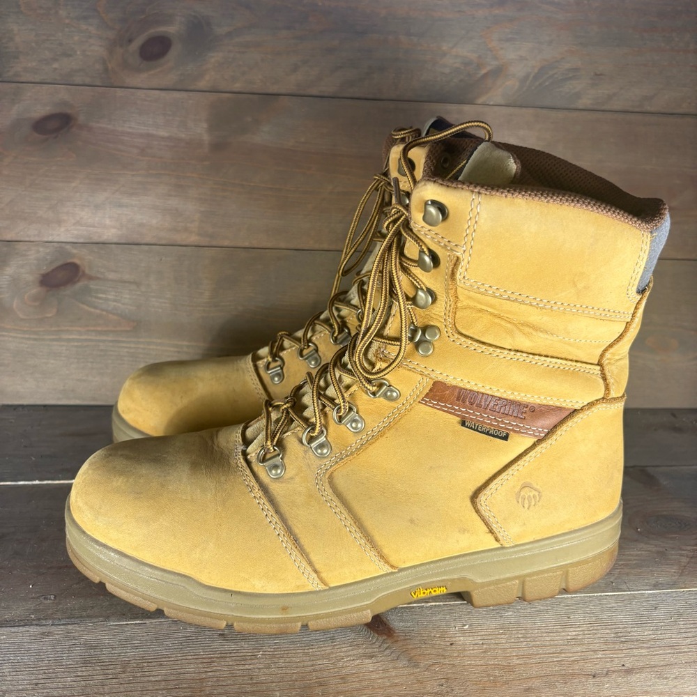 Wolverine Barkley mens size 12 shoes wheat yellow waterproof work boots